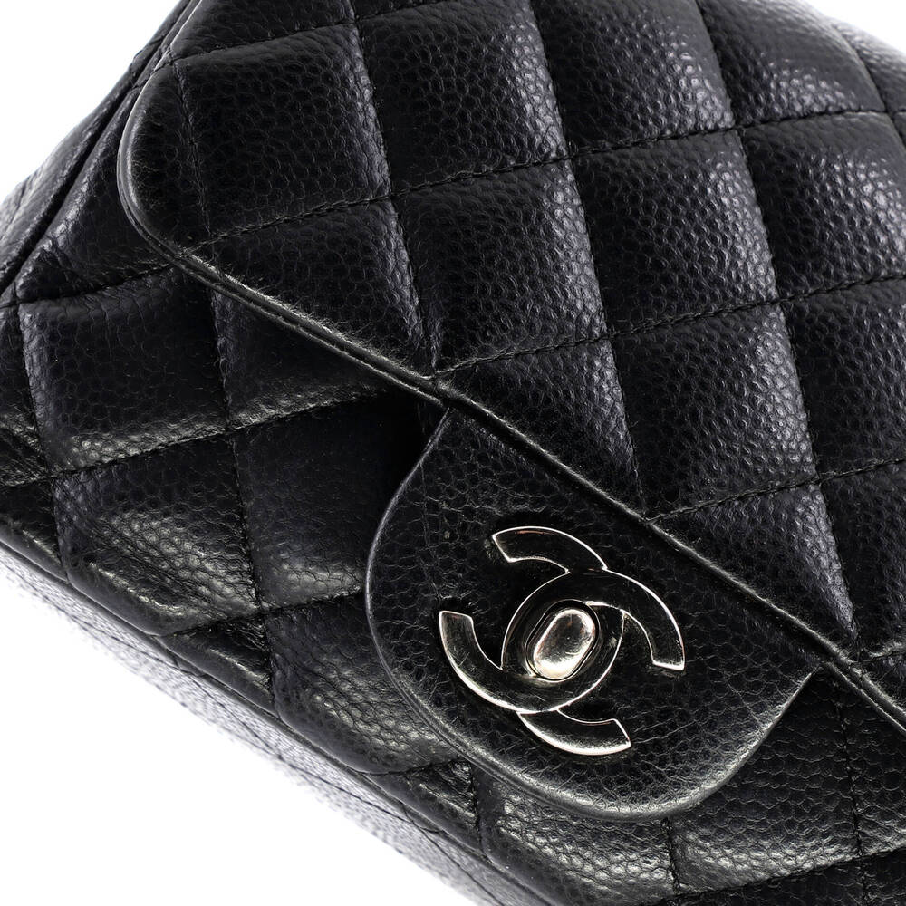 Chanel Mini Square Classic Single Flap Bag Quilted Caviar - Picture 6 of 7